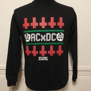 Black Craft ACDC Antichrist Holiday Sweatshirt SML Ugly Christmas sweater